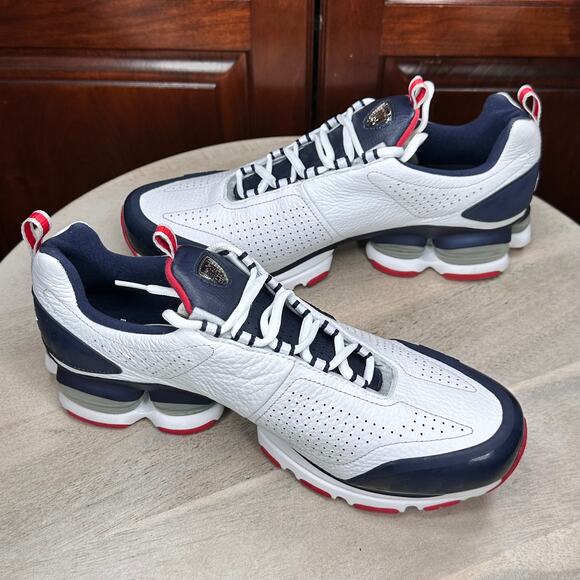 Reebok New England Patriots Men’s Size 10 RB 706 FLU Sneakers White Navy NEW NIB - Picture 2 of 15